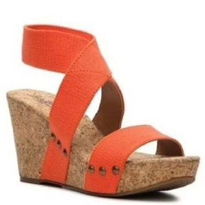 Lucky brand Maxyne coral wedges